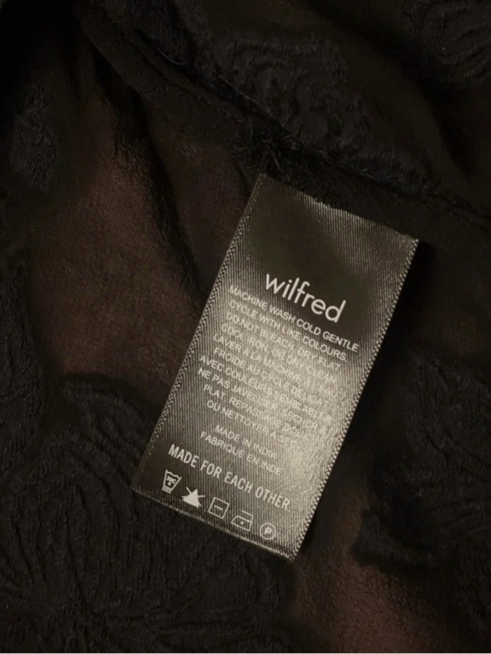 Aritzia WILFRED Durante Black Sheer Floral Jacquard Kimono Robe Jacket, Size XS - Picture 11 of 13